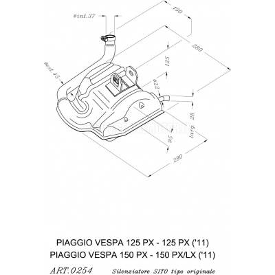 Vespa 150 Px 1981 > 2017 Leovince Sistema De Escape Completo Sitoplus Acero 0254