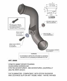 Link Pipe For Remove Catalyst Leovince for KTM 890 ADVENTURE/L /R/RALLY 2021 > 2024