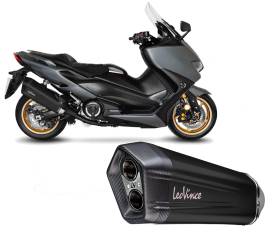 Full System Exhaust Leovince LV-12 BLACK stainless steel - Black Headers YAMAHA T-MAX 560 / TECH MAX {{year_system}}.
