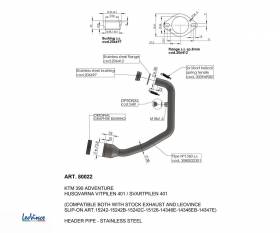 COLLECTEUR Pots D'echappement Acier inoxydable Leovince KTM 390 ADVENTURE 2020 > 2024