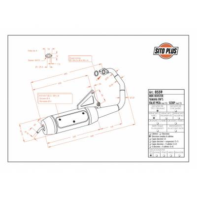 0559 Complete Exhaust System Leovince Sitoplus Steel Mbk Booster 50 1998 > 1999