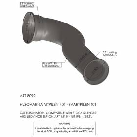 Raccordo elimina catalizzatore Leovince Husqvarna Svartpilen 401 2018 > 2019