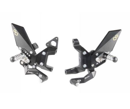 LIGHTECH Adjustable Rearsets with Fixed Footpeg FTRDU010 Ducati Panigale 899 2013 > 2016