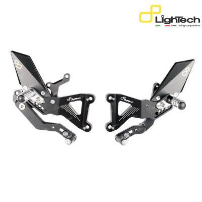 LIGHTECH Estriberas Regulables Cojinete Y Pedal Abatible FTRTR004W Triumph Street Triple 675 R 2013 > 2015