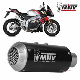 Tubo De Escape Silenciador MIVV MK3 Black Inox Negro para APRILIA TUONO V4 1100 2018 > 2020