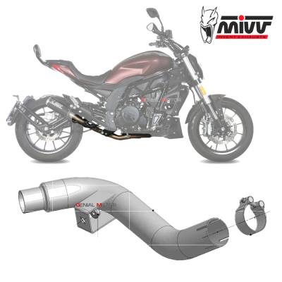 E.005.C1 Mivv No Kat Link Pipe Downpipe Stainless Steel for BENELLI 502C 2019 > 2024