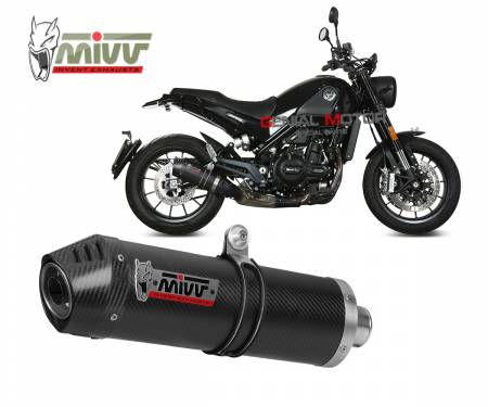 E.002.L3C Mivv Approved Exhaust Muffler Oval Carbon Fiber with Carbon Cap BENELLI LEONCINO 2017 > 2024