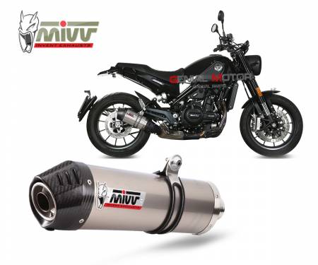 E.002.L4C Mivv Approved Exhaust Muffler Oval Titanium With Carbon Cap for BENELLI LEONCINO 2017 > 2022