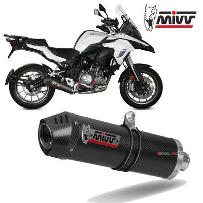 E.003.L3C Mivv Approved Exhaust Muffler Oval Carbon Fiber with Carbon Cap BENELLI TRK 502 2017 > 2024