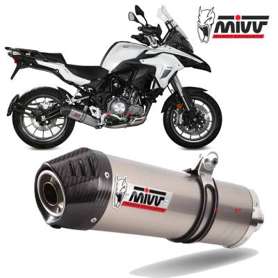 E.003.L4C Mivv Approved Exhaust Muffler Oval Titanium With Carbon Cap for BENELLI TRK 502 2017 > 2024