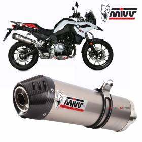 Mivv Approved Exhaust Muffler Oval Titanium With Carbon Cap for BMW F 750 GS 2018 > 2023