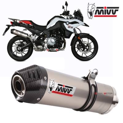 B.033.L4C Mivv Approved Exhaust Muffler Oval Titanium With Carbon Cap for BMW F 750 GS 2018 > 2023