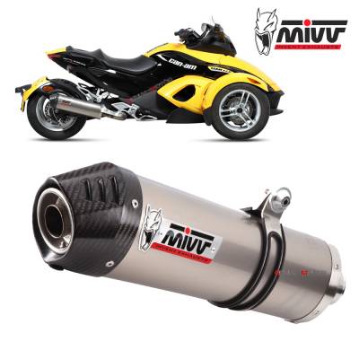 Q.BO.005.SNC Mivv Exhaust Muffler Oval Titanium With Carbon Cap for Can Am Spyder 1000 2007 > 2016