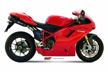 UD.021.L9 2 Tubos De Escape Silenciador MIVV Suono Negro para Ducati 1098 2007 > 2011