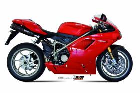 2 Tubos De Escape Silenciador MIVV Suono Negro para Ducati 1198 2009 > 2012