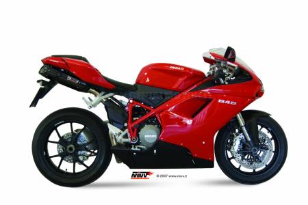 UD.021.L9 Scarichi MIVV Suono Nero Acciaio inox Sotto sella per Ducati 848 2007 > 2013