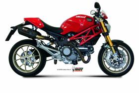 Mivv Exhaust Mufflers Suono Black Steel for Ducati Monster 1100 2008 > 2010