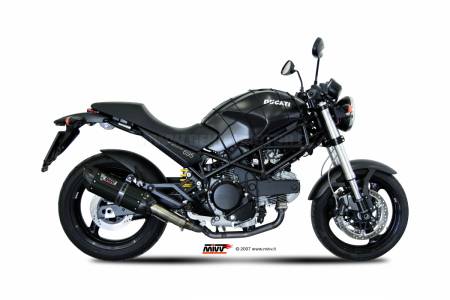 D.019.L9 2 Pot D'Echappament MIVV Suono Noir Inox pour Ducati Monster 695 2006 > 2008