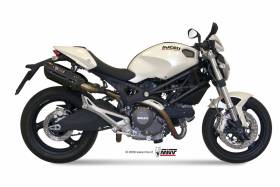 2 Pot D'Echappament MIVV Suono Noir Inox pour Ducati Monster 696 2008 > 2014