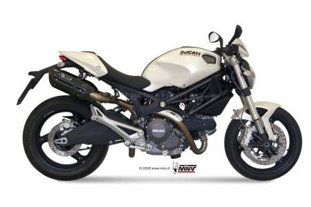 D.023.L9 2 Pot D'Echappament MIVV Suono Noir Inox pour Ducati Monster 696 2008 > 2014