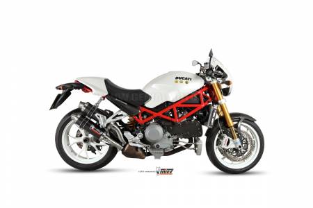 D.020.L2S Mivv Approved Exhaust Mufflers GP Carbon Fiber Ducati Monster S4Rs 2006 > 2008