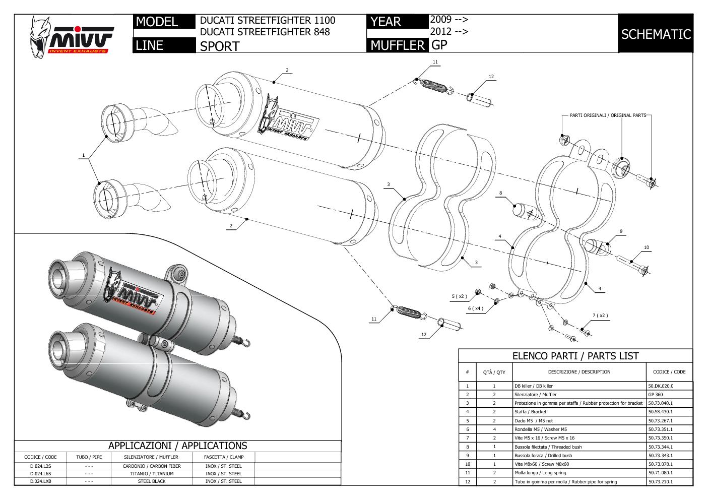 Coppia di Leve Accossato per DUCATI 848 STREETFIGHTER