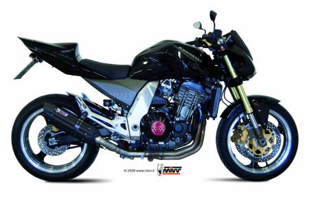 K.010.L9 Mivv Approved Exhaust Mufflers Suono Black Steel for Kawasaki Z 1000 2003 > 2006