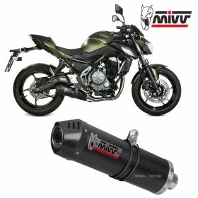 Mivv Complete Exhaust Oval Carbon Fiber with Carbon Cap for KAWASAKI Z 650 2017 > 2024