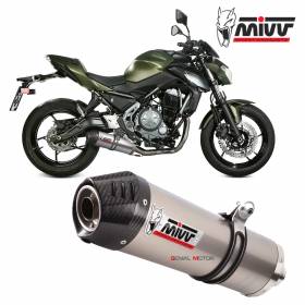 Mivv Complete Exhaust Oval Titanium With Carbon Cap for KAWASAKI Z 650 2017 > 2024