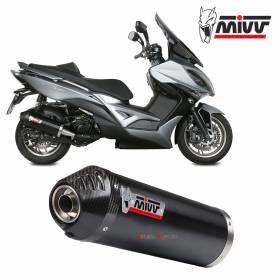 Mivv Exhaust Muffler Oval Black Black inox with Carbon Cap for KYMCO XCITING 400I 2013 > 2020