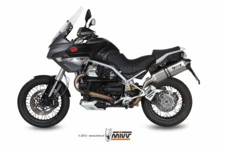 M.009.LRX Mivv Exhaust Muffler Speed Edge Stainless Steel Moto Guzzi Stelvio 2008 > 2016