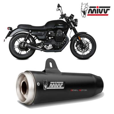 M.012.LGB Mivv Exhaust Mufflers Ghibli S Black Inox black for MOTO GUZZI V7 III 2017 > 2022