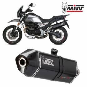 Mivv Exhaust Muffler Speed Edge Black Inox black kat for MOTO GUZZI V85 TT 2019 > 2021