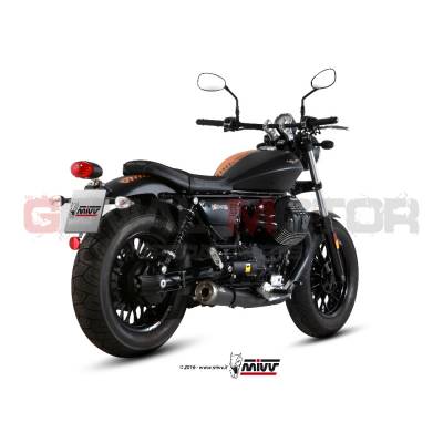 M.011.SGB Mivv Exhaust Mufflers Ghibli Black Steel for Moto Guzzi V9 Bobber Roamer 2016 > 2022