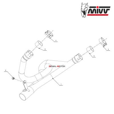 S.010.C1 Mivv No Kat Link Pipe Downpipe Stainless Steel for Suzuki Sv 650 2003