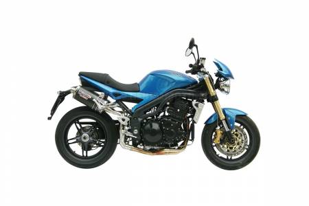 AT.005.LE Mivv Exhaust Mufflers Oval Carbon Fiber High Triumph Speed Triple 2005 > 2006