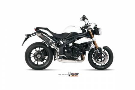 AT.012.L2S Mivv Approved Exhaust Mufflers GP Carbon High Triumph Speed Triple 2011 > 2015