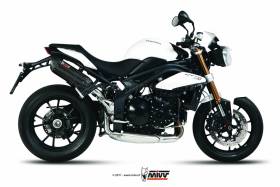 Mivv Approved Exhaust Mufflers Suono Black High Triumph Speed Triple 2011 > 2015