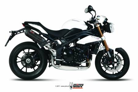 AT.012.L9 Mivv Approved Exhaust Mufflers Suono Black High Triumph Speed Triple 2011 > 2015