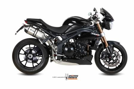 AT.012.LRX Mivv Approved Exhaust Mufflers Speed Edge High Triumph Speed Triple 2011 > 2015