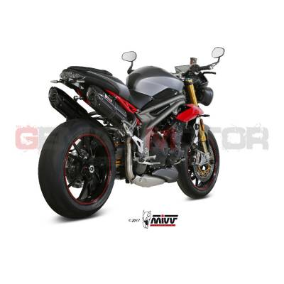 AT.016.L9 Mivv Approved Exhaust Mufflers Suono Black for Triumph Speed Triple 2016 > 2017