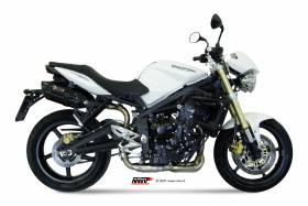 Mivv Approved Exhaust Mufflers Suono Black for Triumph Street Triple 2007 > 2012