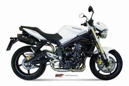 AT.009.L9 Mivv Approved Exhaust Mufflers Suono Black for Triumph Street Triple 2007 > 2012