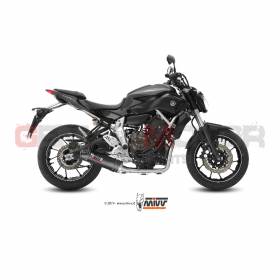 Mivv Complete Exhaust Oval Carbon with Carbon Cap for Yamaha Mt-07 2014 > 2020