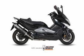 Komplette Auspuffanlage MIVV Speed Edge Schwarz fur Yamaha T-Max 500 2008 > 2011