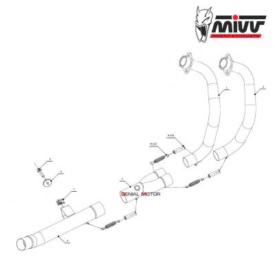 Y.064.C1 Mivv No Kat Link Pipe Downpipe Stainless Steel for YAMAHA TENERE 700 2019 > 2024