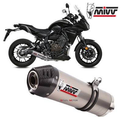 Y.058.L4C Mivv Complete Exhaust Oval Titanium With Carbon Cap for YAMAHA TRACER 700 GT 2016 > 2020
