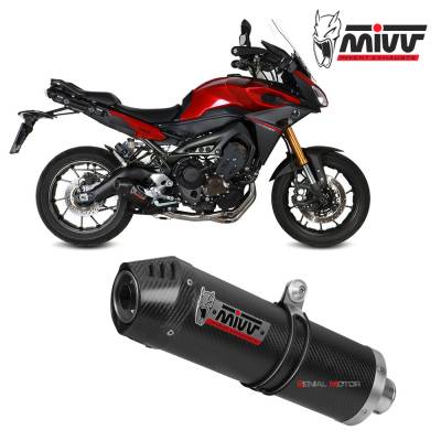 Y.049.L3C Mivv Complete Exhaust Oval Carbon Fiber with Carbon Cap for YAMAHA TRACER 900 GT 2015 > 2020