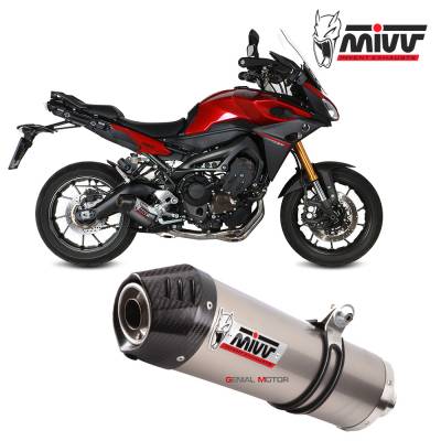 Y.049.L4C Mivv Complete Exhaust Oval Titanium With Carbon Cap for YAMAHA TRACER 900 GT 2015 > 2020