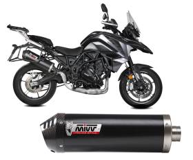 Mivv Exhaust Muffler Oval Black Inox with Carbon Cap for BENELLI TRK 702 / X 2023 > 2024